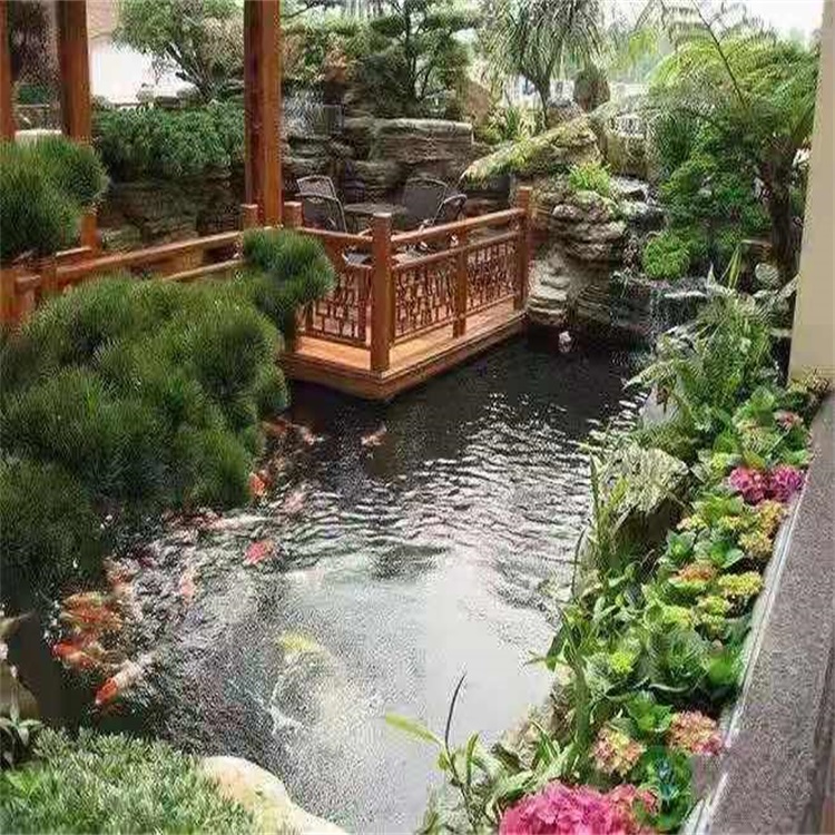 如皋大型庭院假山鱼池景观设计